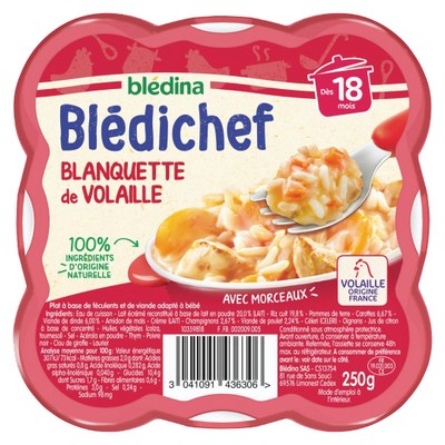 [13085] BLEDINA BLEDICHEF Blanquette de Volaille 250g Dès 18 Mois