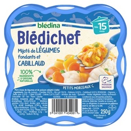 [13107] BLEDINA BLEDICHEF Mijoté de Légumes Fondants et Cabillaud 250g Dès 15 Mois