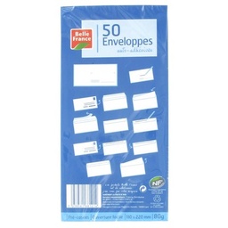 [30967] Enveloppe Belle France 110X220 80G X50 Auto Adh Precasee Nf Environnement