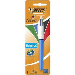 [24644] BIC 4 Couleurs Original Stylo-Bille Rétractable Pointe Moyenne (1,0 mm) - Blister de 1