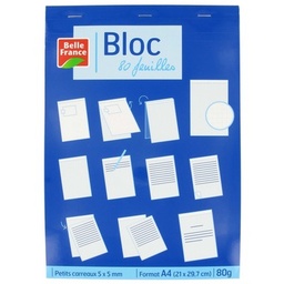 [30969] Bloc Belle France Agrafe A4 160P 80G Q5/5