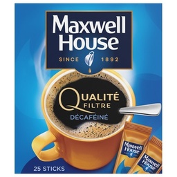 [59951] MAXWELL HOUSE QUALITE FILTRE DECAFEINE CAFE SOLUBLE STICKS X25 -  45 GR
