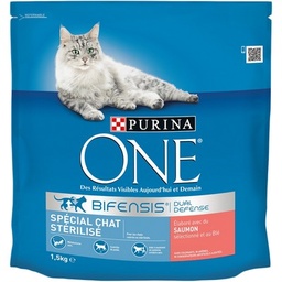 [51519] PURINA ONE Chat Stérilisé - au Saumon et au Blé - 1,5 KG - Croquettes pour chat adulte