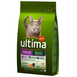 [32361] ULTIMA croquettes Chat Stérilisé Adulte Saumon 1,5kg