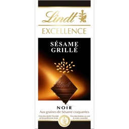 [25281] LINDT Tablette de chocolat EXCELLENCE Noir Sésame grillé 100g