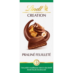 [33584] Lindt Tablette de chocolat CREATION Lait Praliné Feuilleté 150g