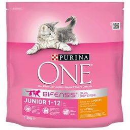 [09720] PURINA ONE Junior de 1 à 12 mois - au Poulet et aux Céréales Complètes - 1,5 KG - Croquettes pour chaton