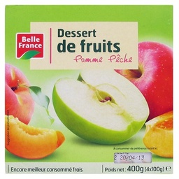 [57144] DESSERT DE FRUITS POMME PECHE BF POT 4 X 100 G