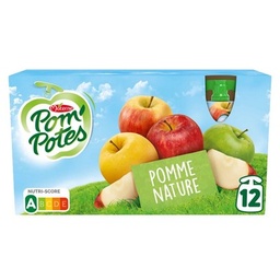 [32197] POM'POTES Compotes Gourdes Pomme Nature 12x90g
