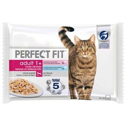 [06296] PERFECT FIT Adulte Stérilisé Sachets fraîcheur en sauce aux poissons pour chat 4x85g