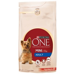 [62595] PURINA ONE MINI Adult - Riche en Bœuf, Avec du Riz - 1,5kg - Croquettes pour chiens adultes de petite taille (1-10kg) à partir de 1 an