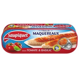 [37965] FILETS DE MAQUEREAUX TOMATE BASILIC 1-4X1 169G PRODUIT EN BRETAGNE TRACABILITE GARANTIE