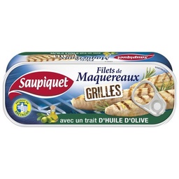 [24329] FILETS DE MAQUEREAUX GRILLES TRAIT D'HUILE D'OLIVE 1-4X1 120G PRODUIT EN BRETAGNE TRACABILITE GARANTIE