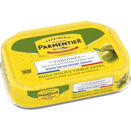 [28098] Sardines Huile d'Olive Vierge Extra pêchées par des bateaux français PARMENTIER 135g