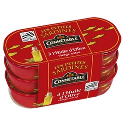 [08161] Lot de 3 1/13 Sardines Mes P’tits Plaisirs à l'huile d'olive vierge extra 55g Connétable