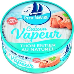[50436] Thon entier Démarche Responsable au Naturel Cuisson Vapeur nature PETIT NAVIRE 130g