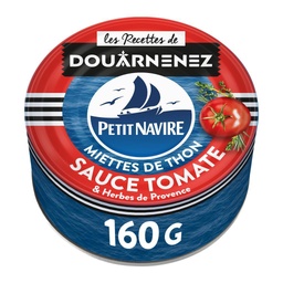 [21249] Miettes de Thon tomates & Herbes de Provence sans arôme ajouté PETIT NAVIRE 160g