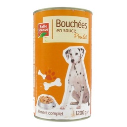 [09060] BOUCHEE SAUCE CHIEN POULET BF BOITE 3/2 1200 G