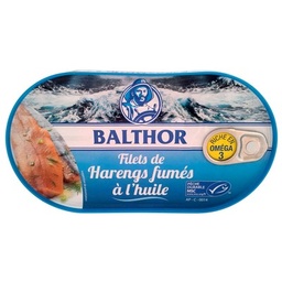 [37968] CANNED SMOKED HERRING FILLETS 130G BALTHOR