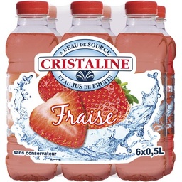 [20342] CRISTALINE Eau de source au Jus de Fruits FRAISE 6x50cl