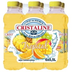 [20349] CRISTALINE Eau de source au Jus de Fruits TROPICAL 6x50cl