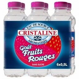 [16405] Cristaline Eau de source aromatisée saveur Fruits Rouges 6x50cl