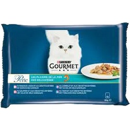 [26815] GOURMET PERLE Plaisirs de la Mer 4x85g Sachets fraîcheur pour chat adulte