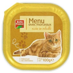 [09132] MENU CHAT RICHE EN VOLAILLE BF BARQUETTE 100 G