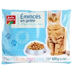 [50496] EMINCE GELEE CHAT POISSON BF POCHON 4 X 100 G