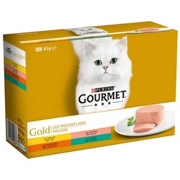 [02052] GOURMET GOLD Les Mousselines - 12 x 85 g - Boîtes pour chat adulte