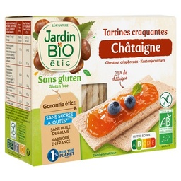 [33058] JARDIN BIO / TARTINES CHATAIGNE SANS GLUTEN BIO* / ETUI DE 150G