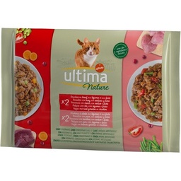[09739] ULTIMA NATURE sachet repas Chat Bœuf & Dinde 4x85g