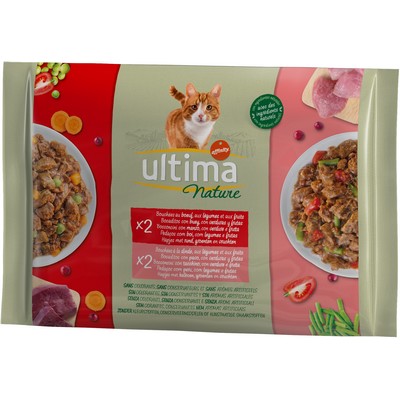 [09739] ULTIMA NATURE sachet repas Chat Bœuf & Dinde 4x85g