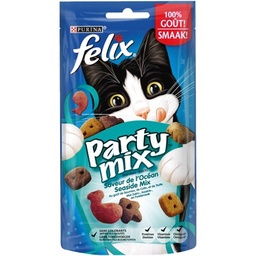 [60306] FELIX Party Mix Saveur de L'Océan : Saumon, Colin, Truite - 60 g - Friandises pour chat