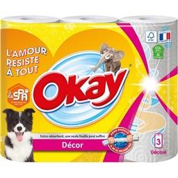 [12050] Essuie-tout Okay Décoré x3