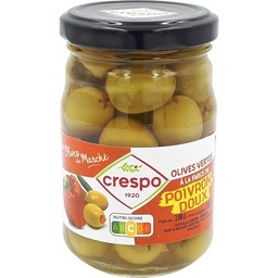 [13208] Olives vertes à la farce de poivron doux - Bocal 21 cl