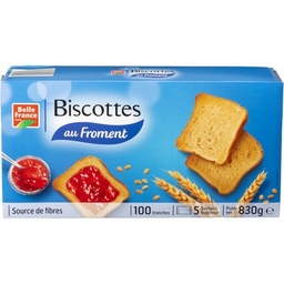 [26831] BISCOTTE FROMENT X 100 TRANCHES BF ETUI 830 G