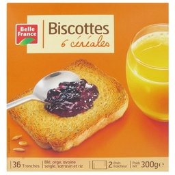 [41729] BISCOTTE 6 CEREALES X 36 TRANCHES BF ETUI 300 G