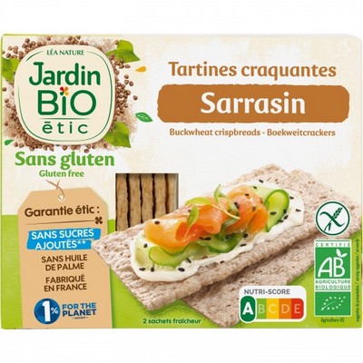 [07047] JARDIN BIO / TARTINES AU SARRASIN SANS GLUTEN BIO* / ETUI DE 150G