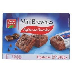 [47318] MINI BROWNIE PEPITES DE CHOCOLAT X 8 BF ETUI 240 G