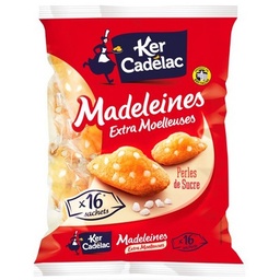 [08451] sachet 16 Madeleines Perles de sucre extra moelleuses 400g (emballage individuel)