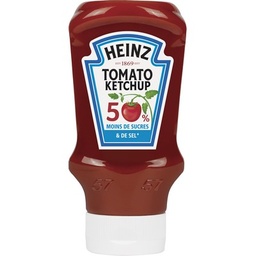 [28405] Heinz Tomato Ketchup 50% sucres et sel en moins 435 g flacon souple top down