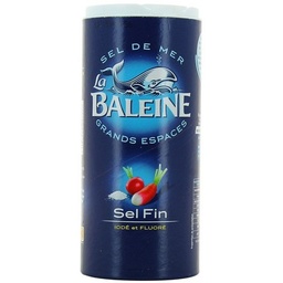 [03749] BOITE VERSEUSE 550GR SEL FIN IODE ET FLUORE LA BALEINE