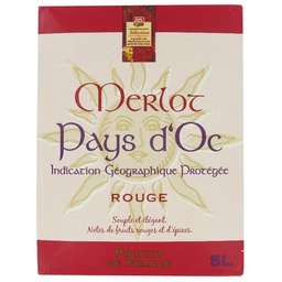 [48917] PAYS D OC MERLOT IGP ROUGE BF BIB 5 L