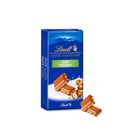 [34725] Lindt Tablette de chocolat AUTHENTIQUE Lait Noisettes 100g - Lot de 2