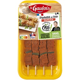 [21600] 380G - LE GAULOIS - BROCHETTES DE DINDE PAPRIKA X4 