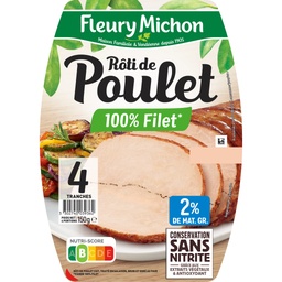 [20515] 4 tr. Rôti de POULET Cuit Conservation Sans Nitrite