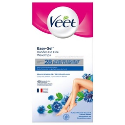 [31848] Veet EXPERT - 20 Bandes de Cire Froide Corps & Jambes - Peaux Sensibles - Finition Parfaite - Epilation Longue Durée