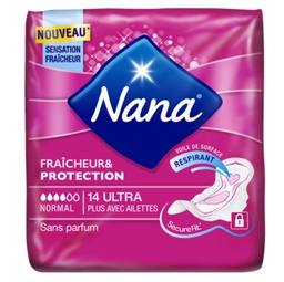 [07604] Serviettes Nana Ultra Régulier Plus x14