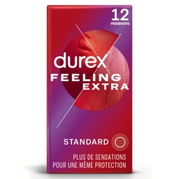 [31846] Durex Préservatifs Feeling Extra Fins et Extra Lubrifiés x12